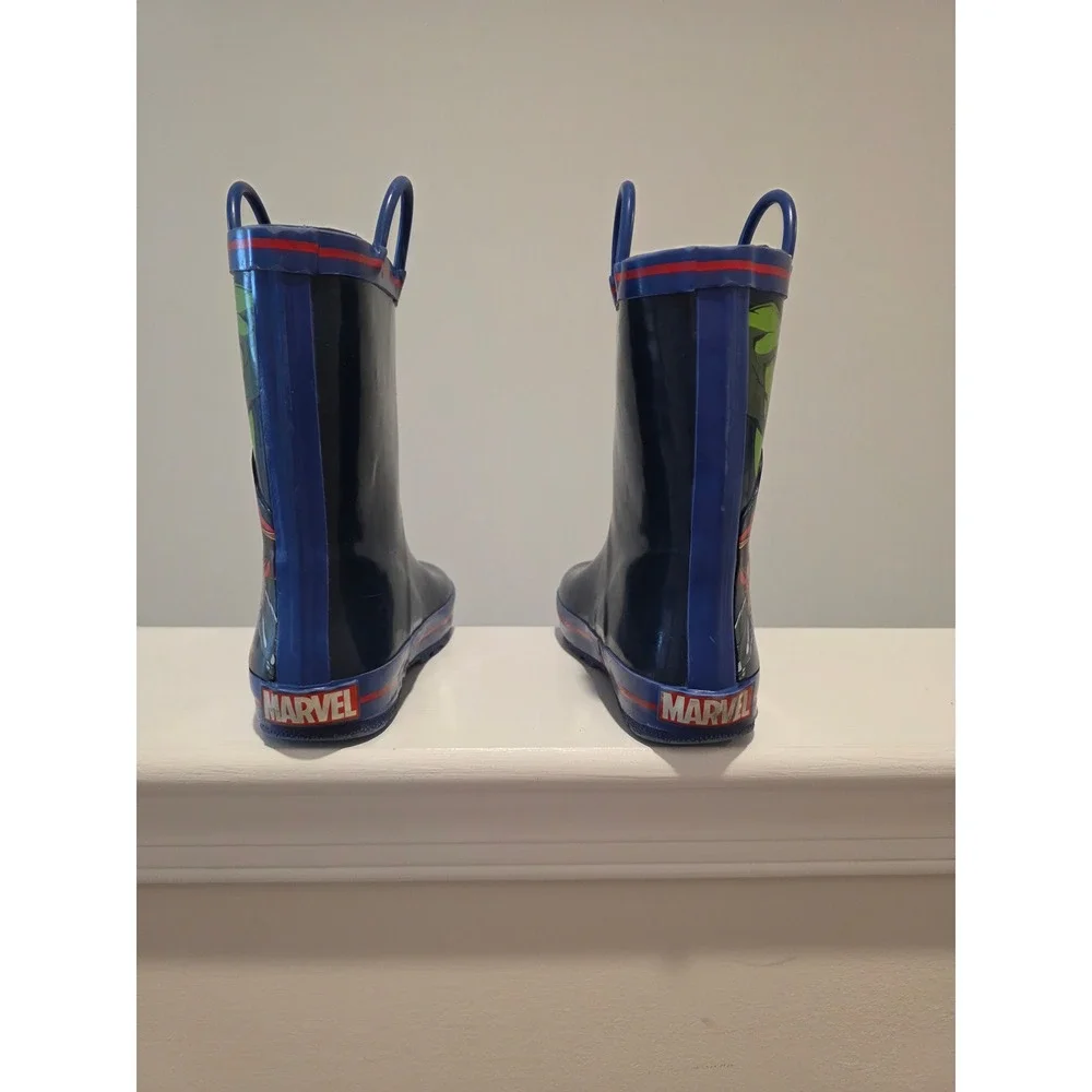 Kid's Marvel Avengers Rain Boots Navy Blue Iron Man Hulk Thor Captain America 12